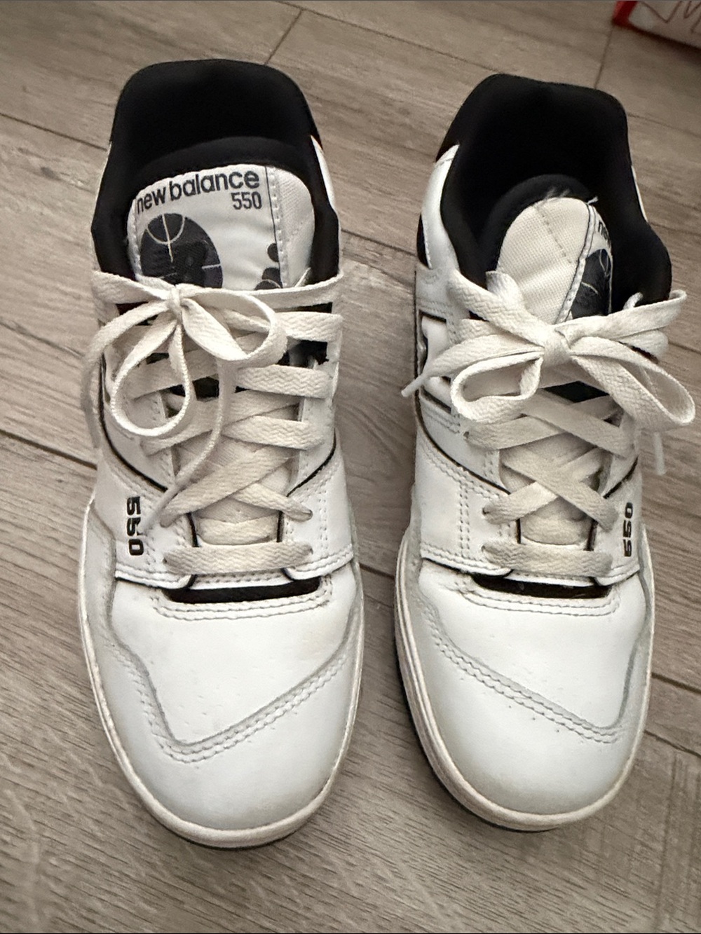 New Balance Kids 550 White and Black Sneakers